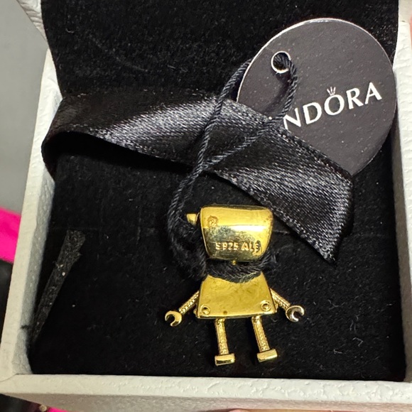 Pandora Gold Plated Bella Bot Charm with Bow Detail - Picture 5 of 6